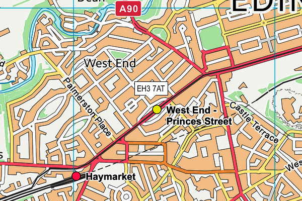 EH3 7AT map - OS VectorMap District (Ordnance Survey)