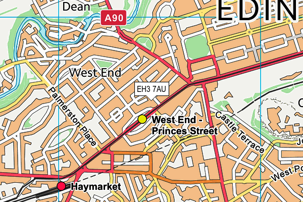 EH3 7AU map - OS VectorMap District (Ordnance Survey)