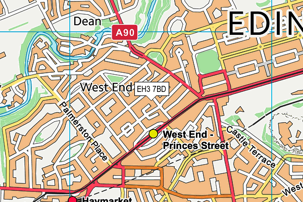 EH3 7BD map - OS VectorMap District (Ordnance Survey)