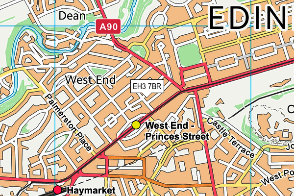 EH3 7BR map - OS VectorMap District (Ordnance Survey)