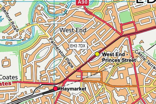 EH3 7DX map - OS VectorMap District (Ordnance Survey)