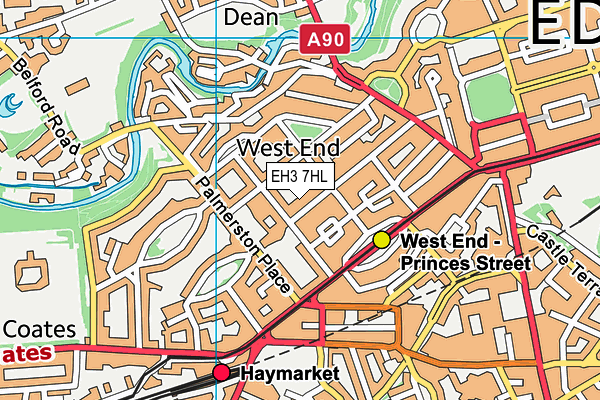 EH3 7HL map - OS VectorMap District (Ordnance Survey)