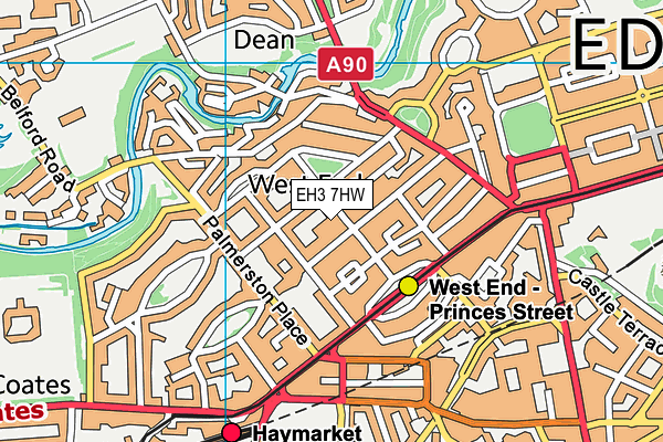 EH3 7HW map - OS VectorMap District (Ordnance Survey)