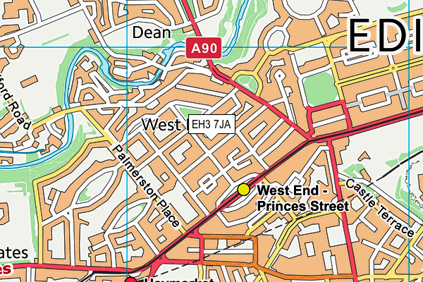 EH3 7JA map - OS VectorMap District (Ordnance Survey)