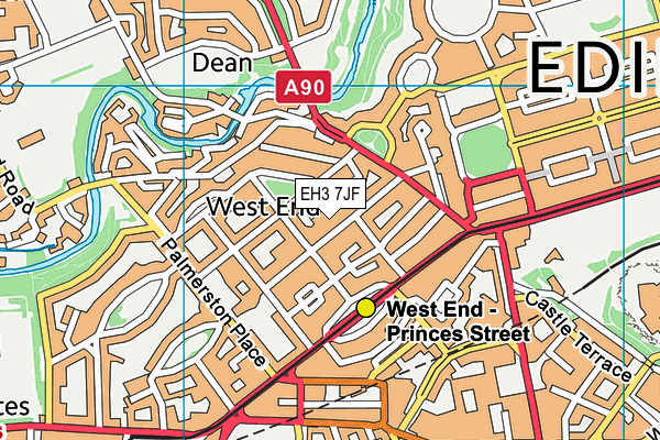 EH3 7JF map - OS VectorMap District (Ordnance Survey)