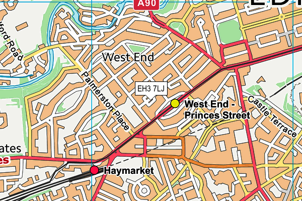 EH3 7LJ map - OS VectorMap District (Ordnance Survey)