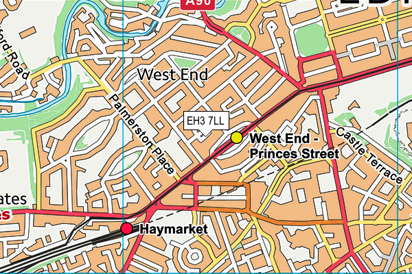 EH3 7LL map - OS VectorMap District (Ordnance Survey)