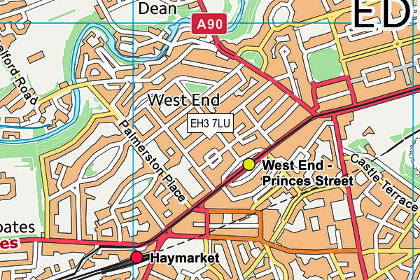 EH3 7LU map - OS VectorMap District (Ordnance Survey)