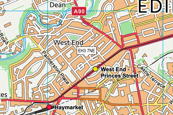 EH3 7NE map - OS VectorMap District (Ordnance Survey)