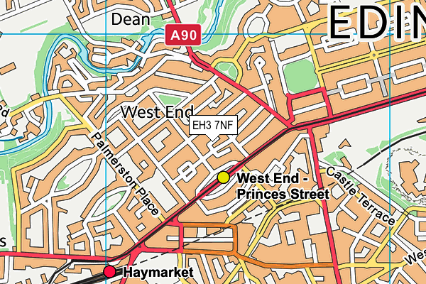 EH3 7NF map - OS VectorMap District (Ordnance Survey)