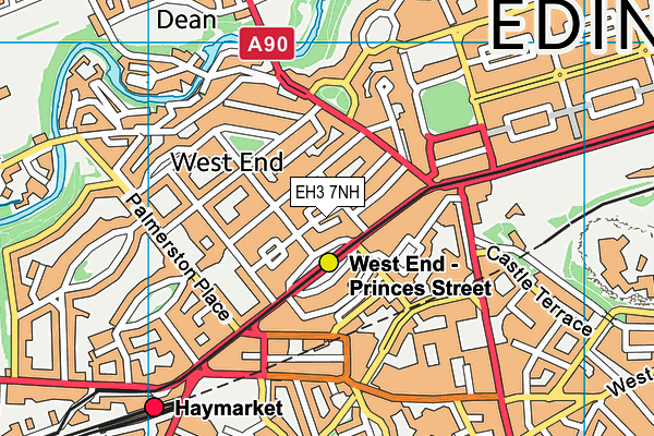 EH3 7NH map - OS VectorMap District (Ordnance Survey)