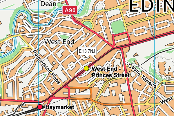 EH3 7NJ map - OS VectorMap District (Ordnance Survey)