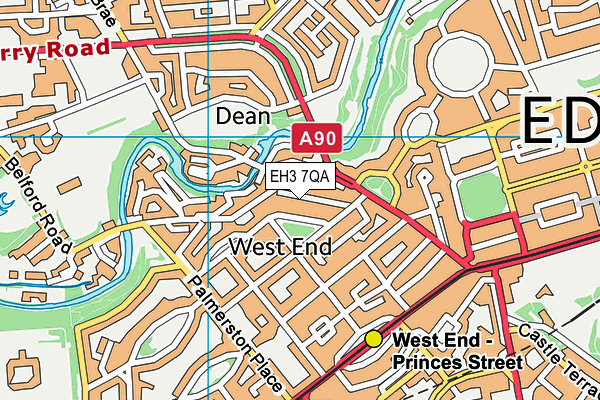 EH3 7QA map - OS VectorMap District (Ordnance Survey)