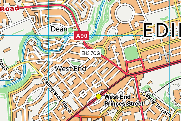 EH3 7QG map - OS VectorMap District (Ordnance Survey)