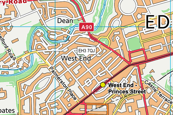 EH3 7QJ map - OS VectorMap District (Ordnance Survey)