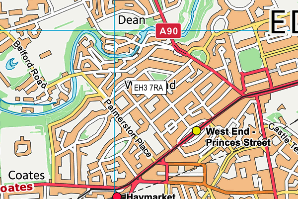 EH3 7RA map - OS VectorMap District (Ordnance Survey)