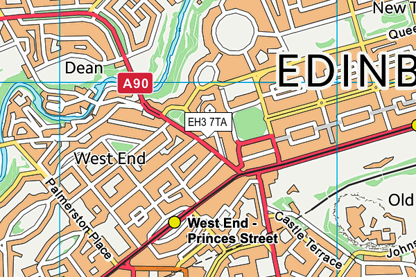 EH3 7TA map - OS VectorMap District (Ordnance Survey)