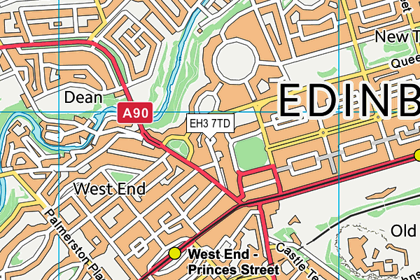 EH3 7TD map - OS VectorMap District (Ordnance Survey)