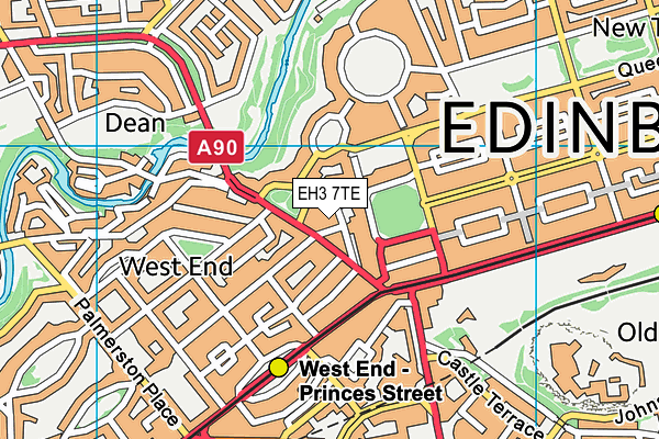 EH3 7TE map - OS VectorMap District (Ordnance Survey)
