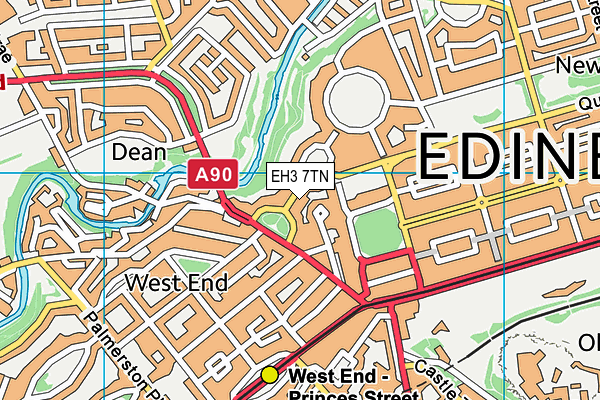 EH3 7TN map - OS VectorMap District (Ordnance Survey)