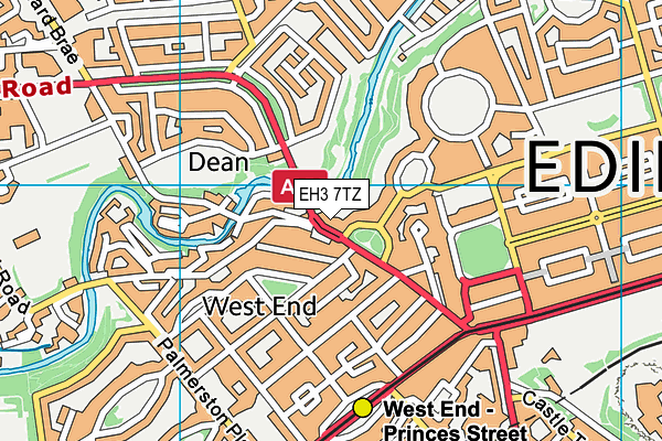 EH3 7TZ map - OS VectorMap District (Ordnance Survey)