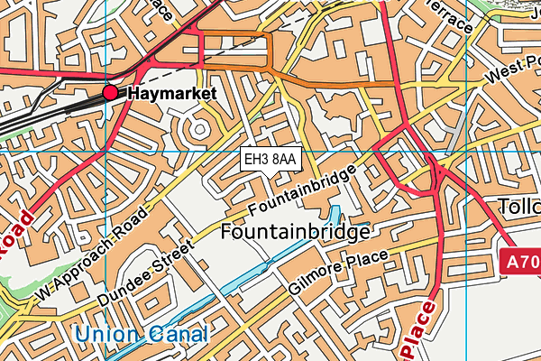 EH3 8AA map - OS VectorMap District (Ordnance Survey)