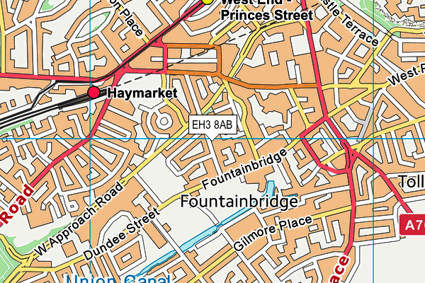 EH3 8AB map - OS VectorMap District (Ordnance Survey)