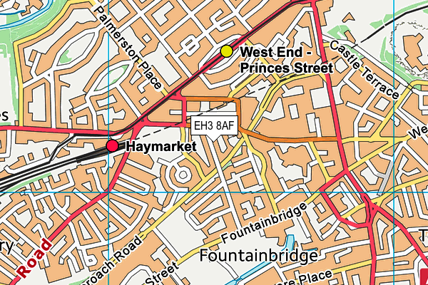 EH3 8AF map - OS VectorMap District (Ordnance Survey)