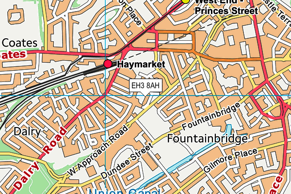 EH3 8AH map - OS VectorMap District (Ordnance Survey)