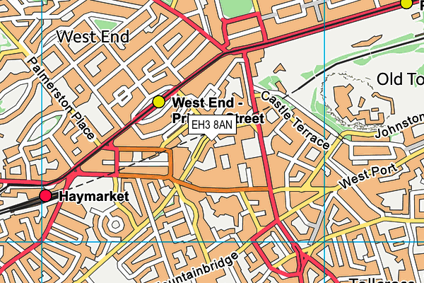 EH3 8AN map - OS VectorMap District (Ordnance Survey)