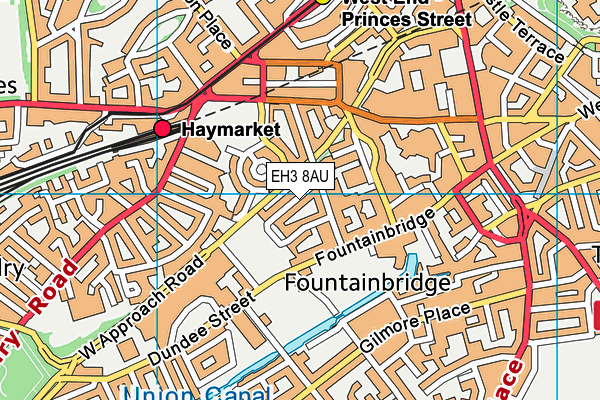 EH3 8AU map - OS VectorMap District (Ordnance Survey)