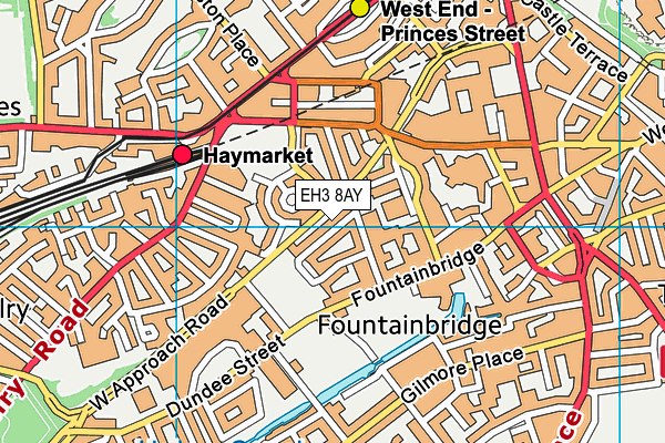 EH3 8AY map - OS VectorMap District (Ordnance Survey)