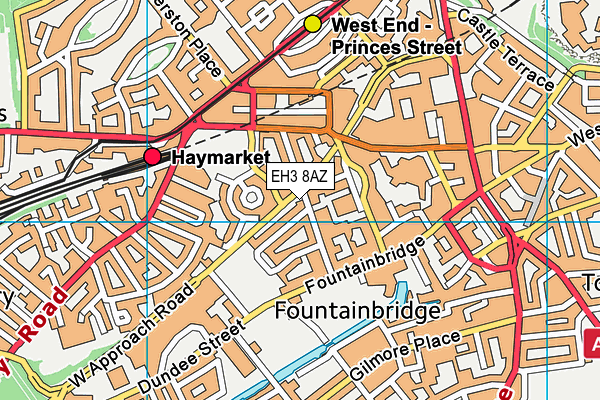 EH3 8AZ map - OS VectorMap District (Ordnance Survey)