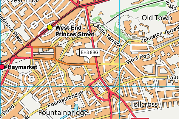 EH3 8BG map - OS VectorMap District (Ordnance Survey)