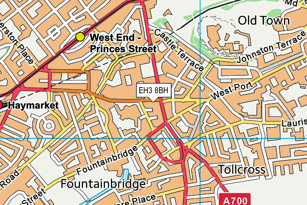 EH3 8BH map - OS VectorMap District (Ordnance Survey)