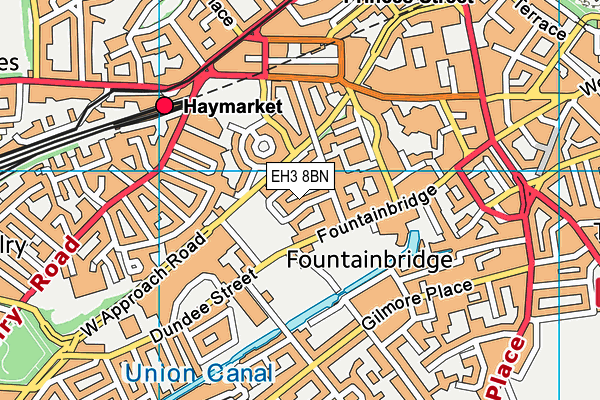 EH3 8BN map - OS VectorMap District (Ordnance Survey)