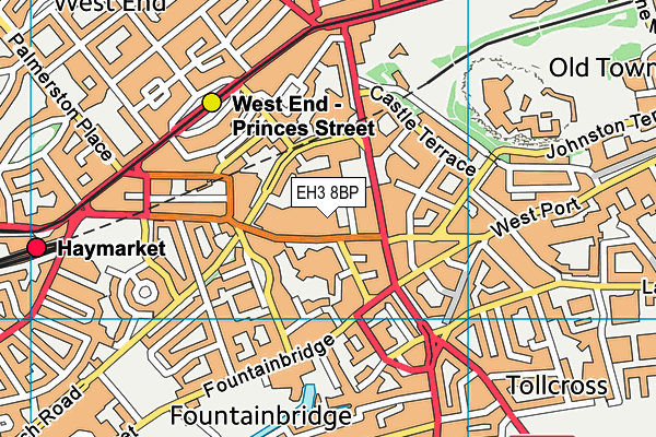 EH3 8BP map - OS VectorMap District (Ordnance Survey)