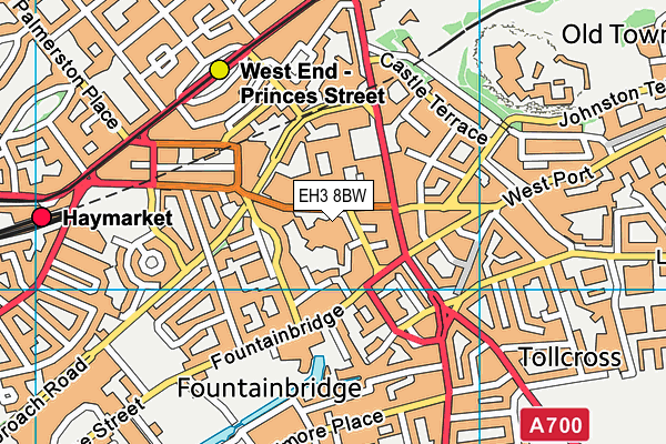 EH3 8BW map - OS VectorMap District (Ordnance Survey)