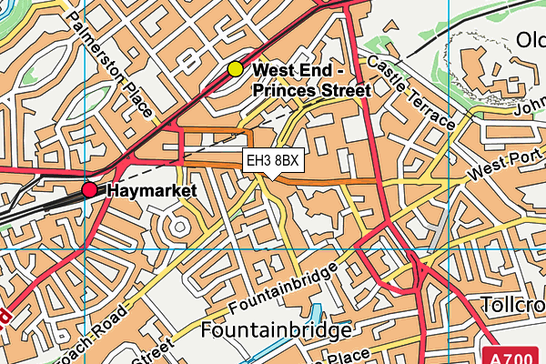 EH3 8BX map - OS VectorMap District (Ordnance Survey)