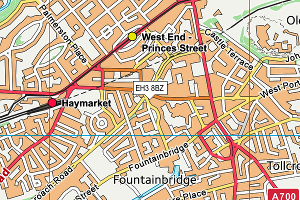 EH3 8BZ map - OS VectorMap District (Ordnance Survey)