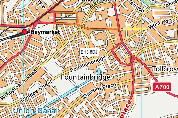 EH3 8DJ map - OS VectorMap District (Ordnance Survey)