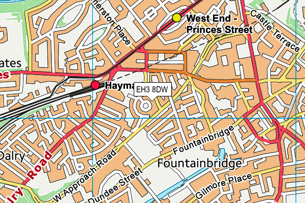 EH3 8DW map - OS VectorMap District (Ordnance Survey)