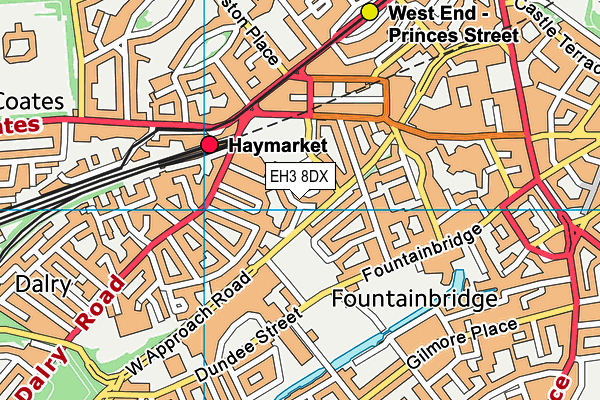 EH3 8DX map - OS VectorMap District (Ordnance Survey)