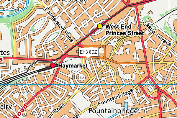 EH3 8DZ map - OS VectorMap District (Ordnance Survey)