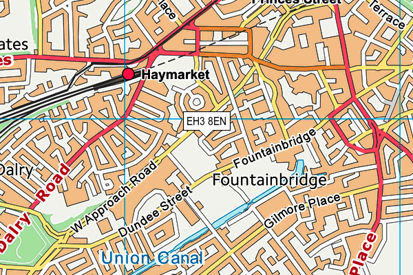 EH3 8EN map - OS VectorMap District (Ordnance Survey)