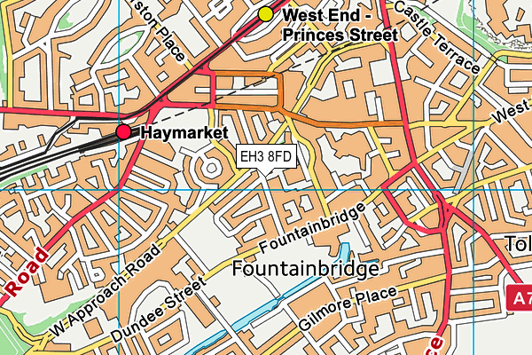 EH3 8FD map - OS VectorMap District (Ordnance Survey)