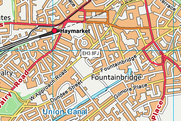 EH3 8FJ map - OS VectorMap District (Ordnance Survey)