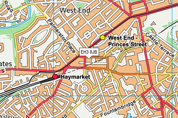 EH3 8JB map - OS VectorMap District (Ordnance Survey)