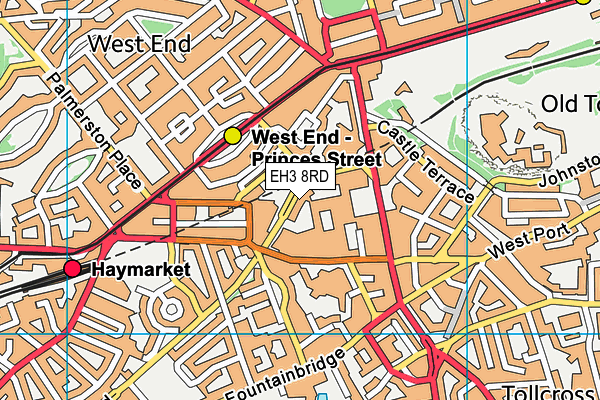 EH3 8RD map - OS VectorMap District (Ordnance Survey)