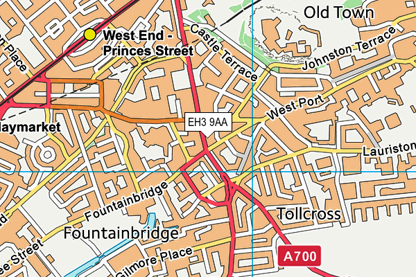 EH3 9AA map - OS VectorMap District (Ordnance Survey)